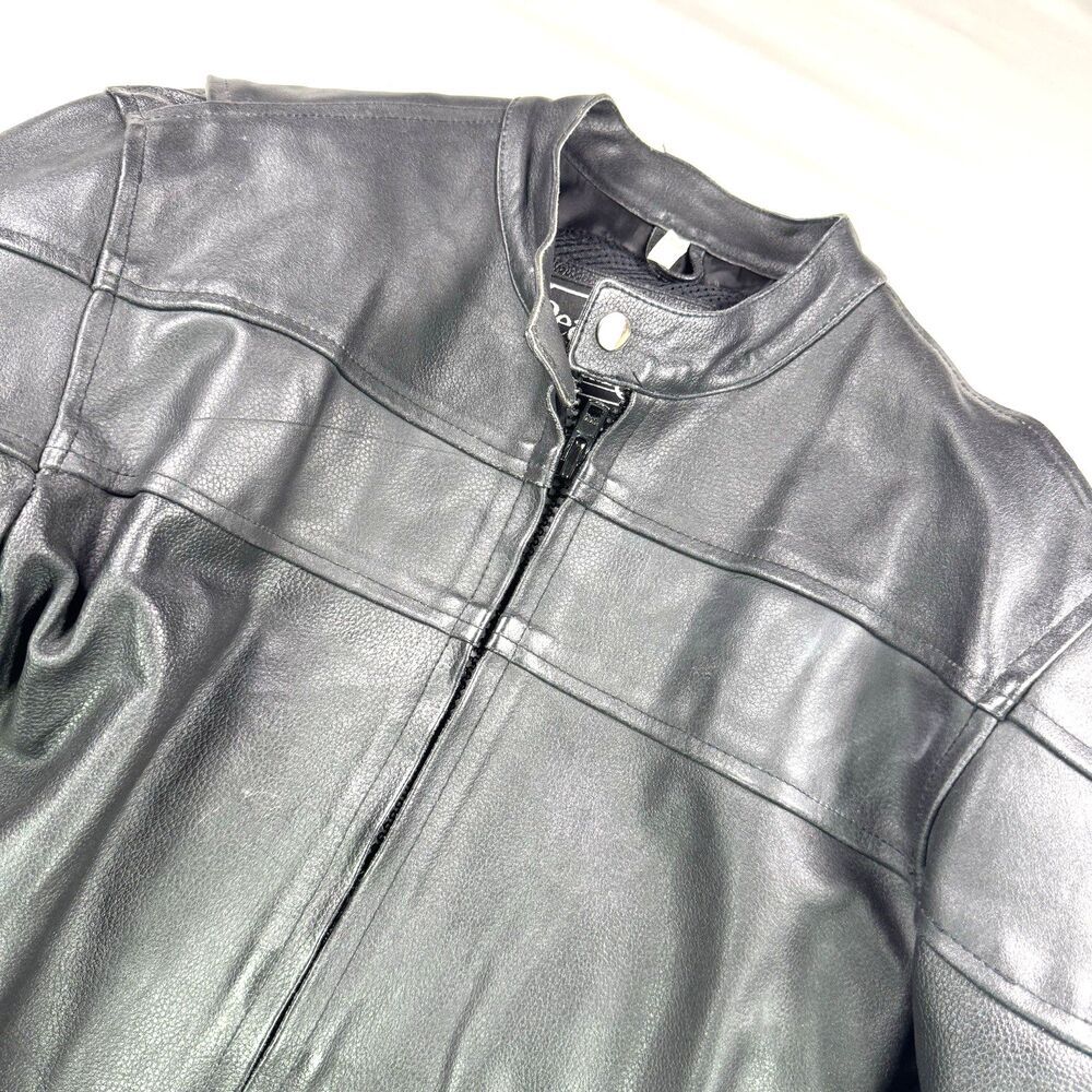 Real Leather Brand Leather Motorcycle Jacket With Armor 48 - Biker